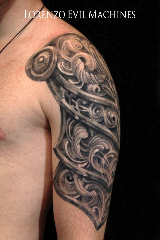 Armatura_Lorenzo_Evil_machines_realistic_tattoo_tatuaggi_realistici_Roma_sito_best_migliore