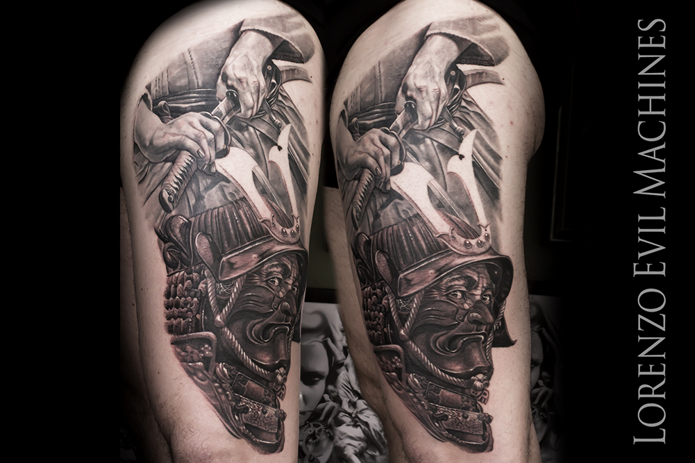 Samurai_Ritratto_Katana_Giappone_Eroismo_Lorenzo_Evil_Machines_Realistic_Tattoo_Tatuaggi_Realistici_Roma_3d_sito_best_migliore