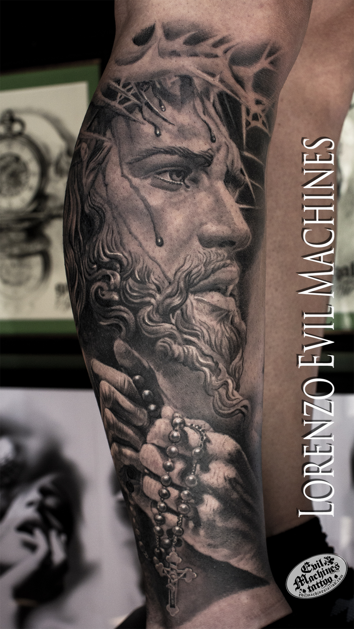 Cristo_Jesus_Christ_Passione_Crocefissione_Cross_Lorenzo_tatuatore_Evil_Machines_realistic_tattoo_tatuaggi_realistici_3d_Roma_miglior