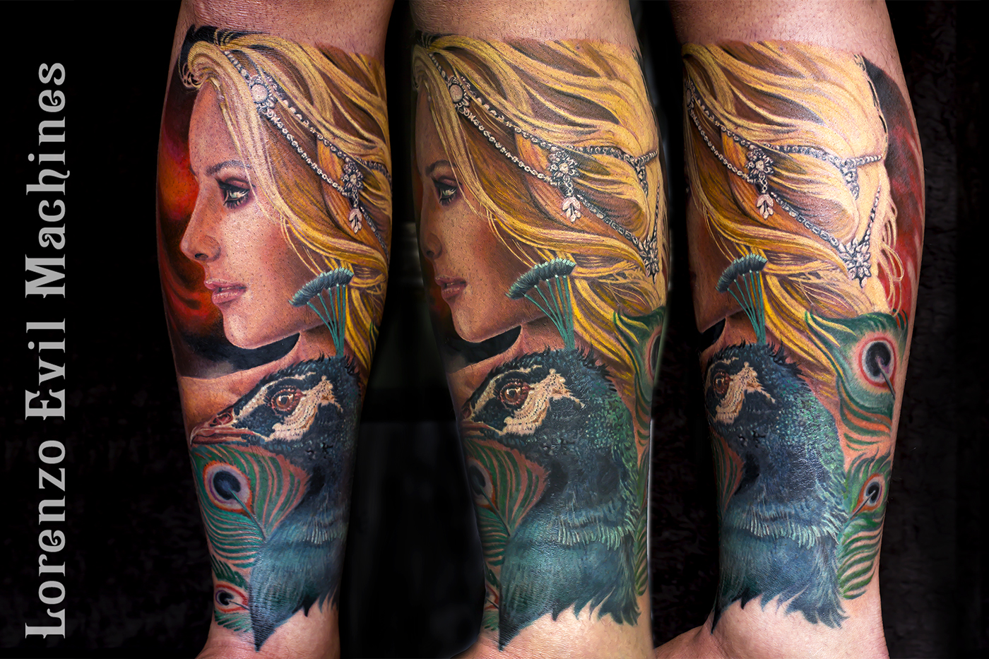 Principessa_Pavone_peacock_Lorenzo_Evil_Machines_Realistic_Tattoo_Tatuaggi_Realistici_3d_Ritratti_Roma_Donna